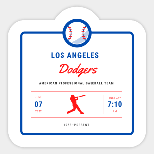 Los Angeles Dodgers for baseball lovers 2022 season Sticker